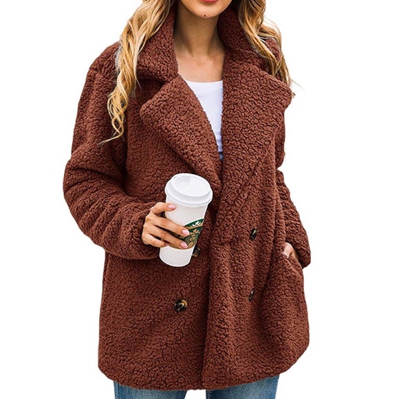 Lightweight Fuzzy Shearling Sherpa Fleece Jacket - Picture 3 of 4